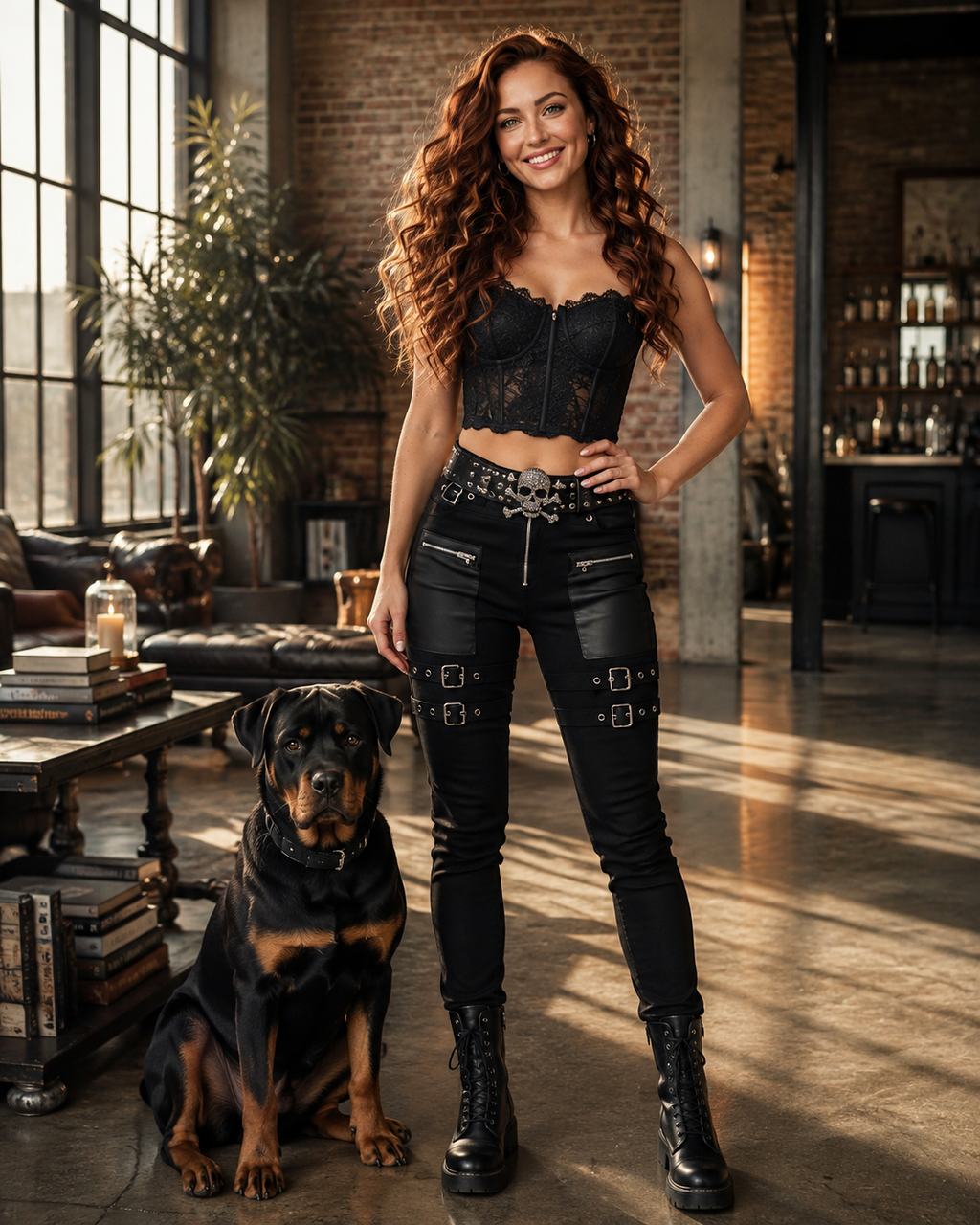 Black Panel Zipper Trousers