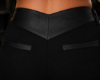 Black Panel Zipper Trousers