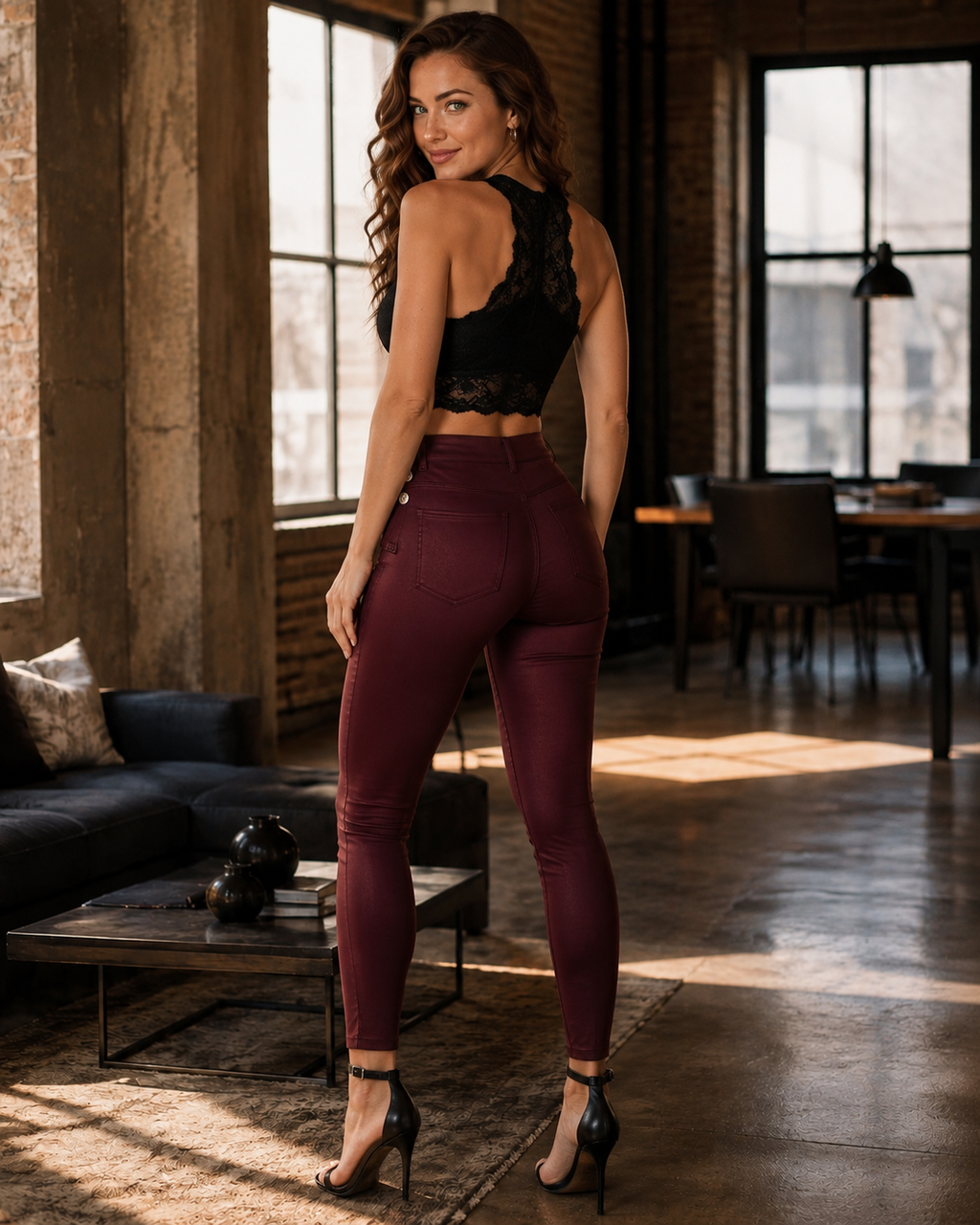 Women's Figure Flattering Leather Pants