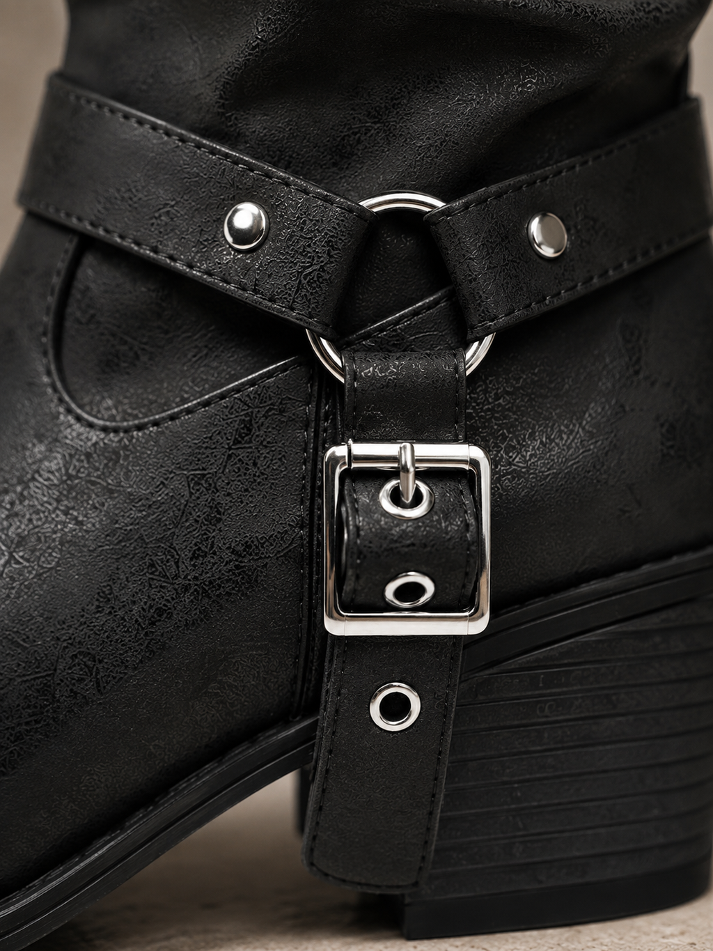 Breezy Black Mid-Heel Boots