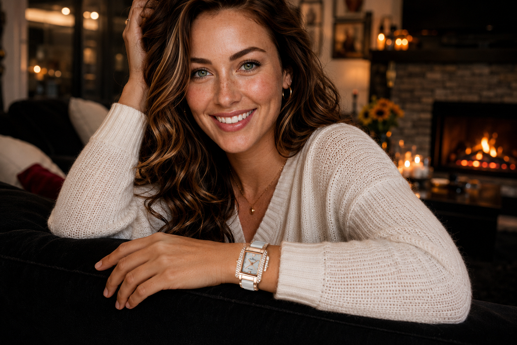 Womens High End Quartz Square Watch