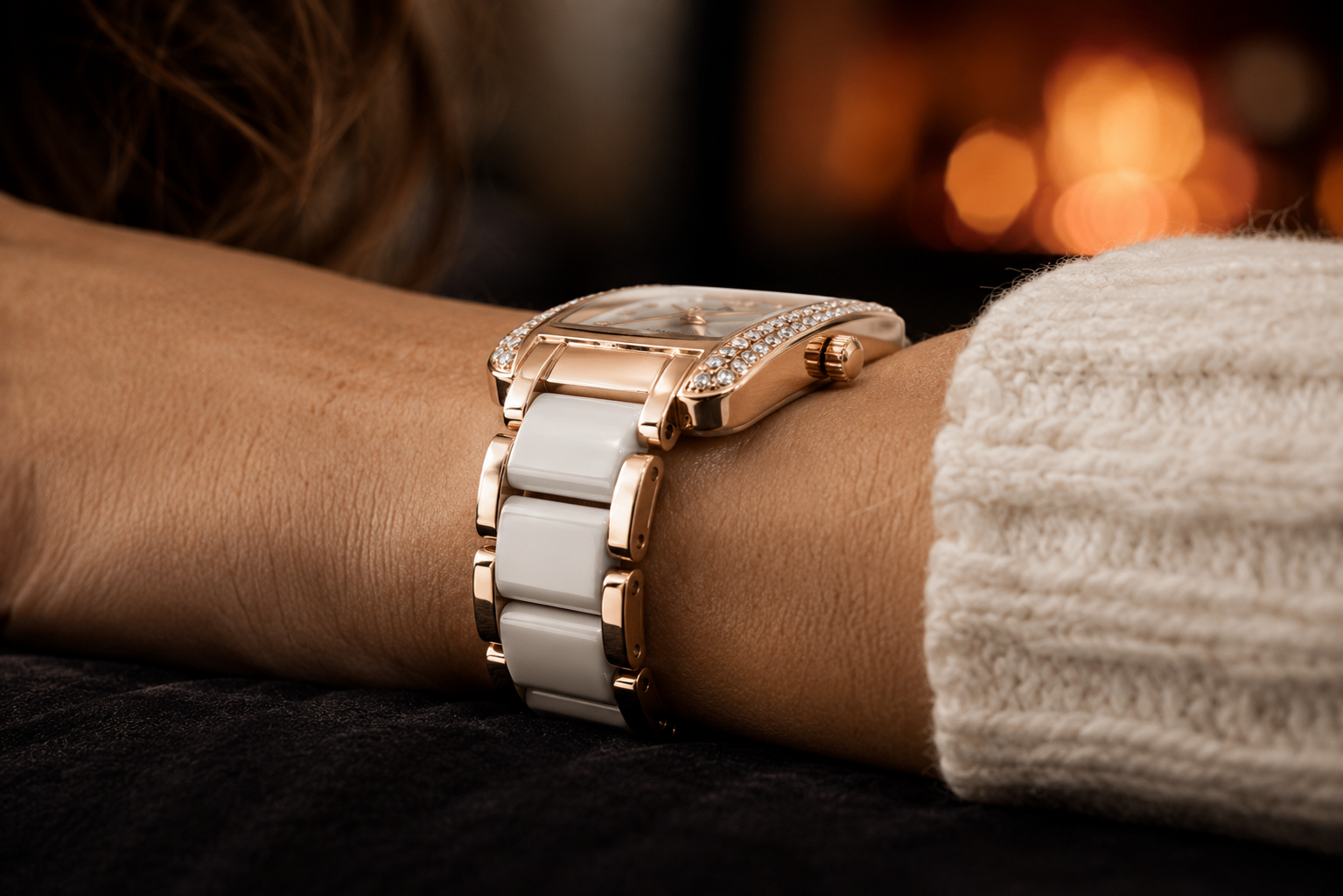 Womens High End Quartz Square Watch