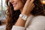Womens High End Quartz Square Watch
