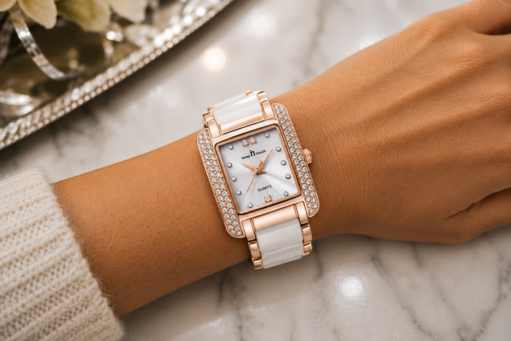 Womens High End Quartz Square Watch