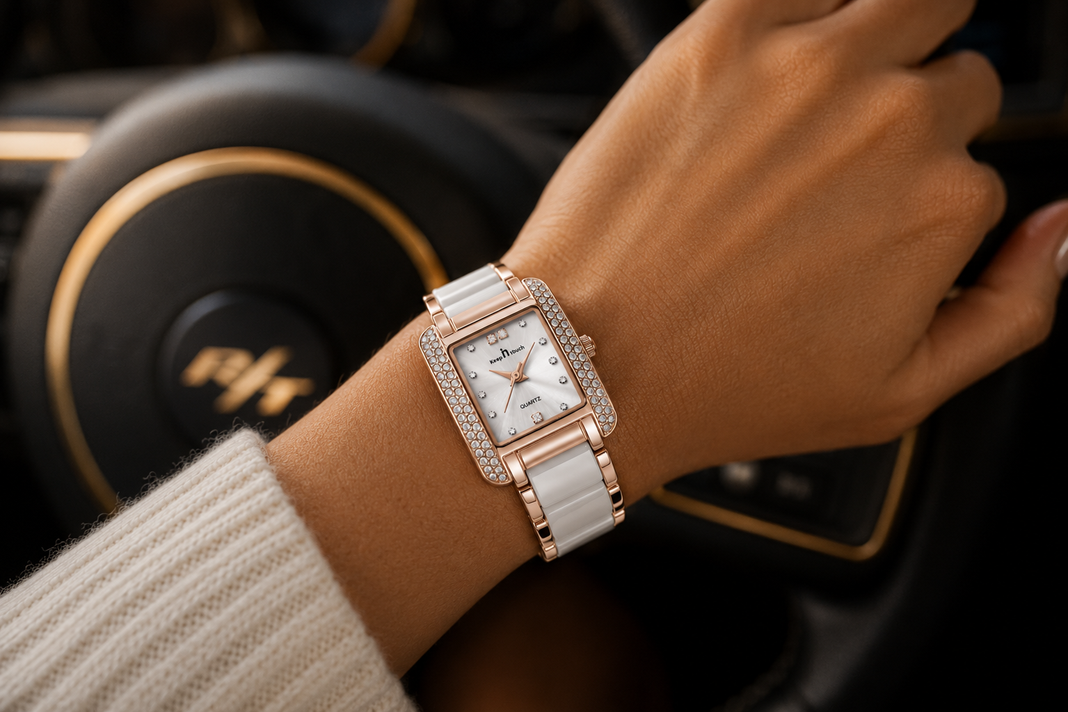 Womens High End Quartz Square Watch
