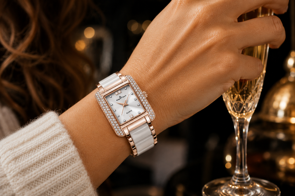 Womens High End Quartz Square Watch