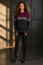 Women's Casual Color-block Hoodie