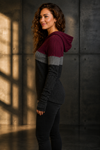 Women's Casual Color-block Hoodie