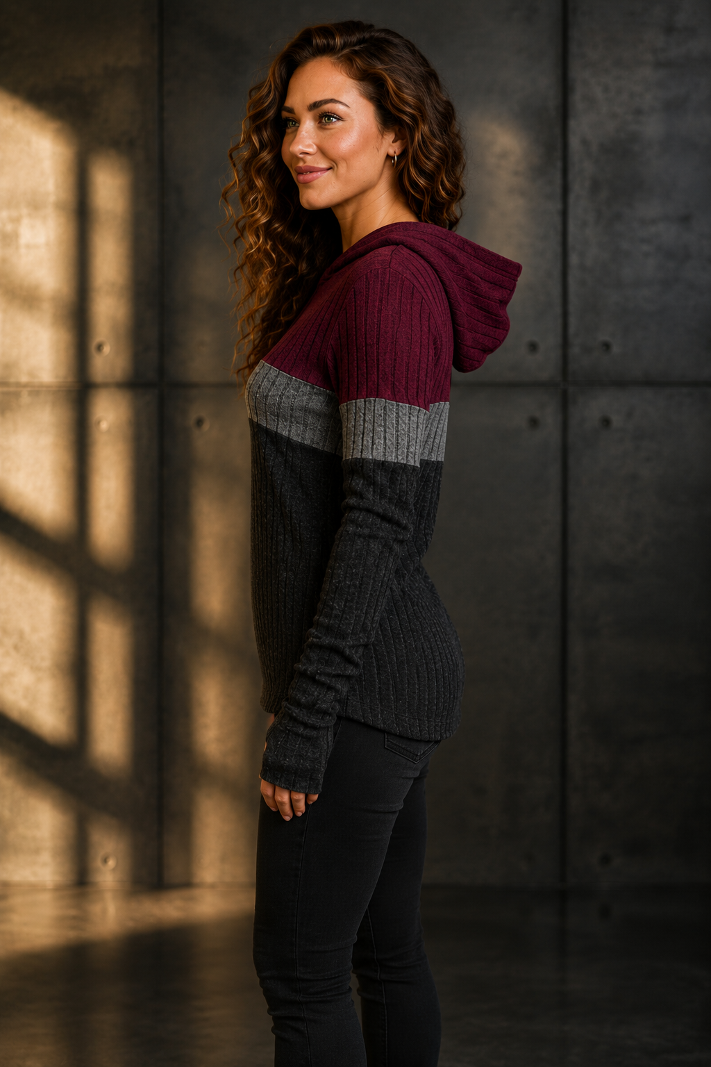 Women's Casual Color-block Hoodie