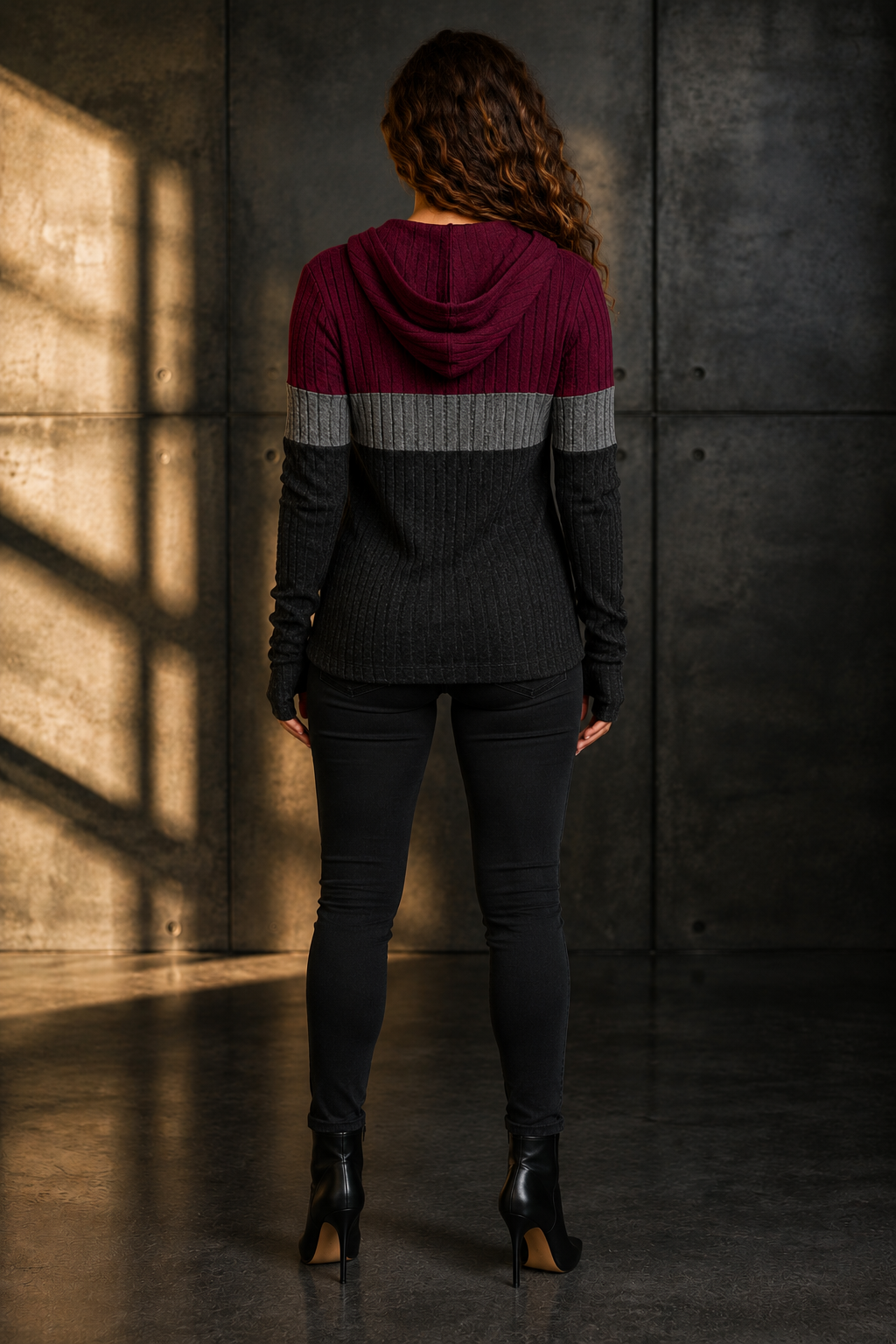 Women's Casual Color-block Hoodie