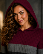 Women's Casual Color-block Hoodie