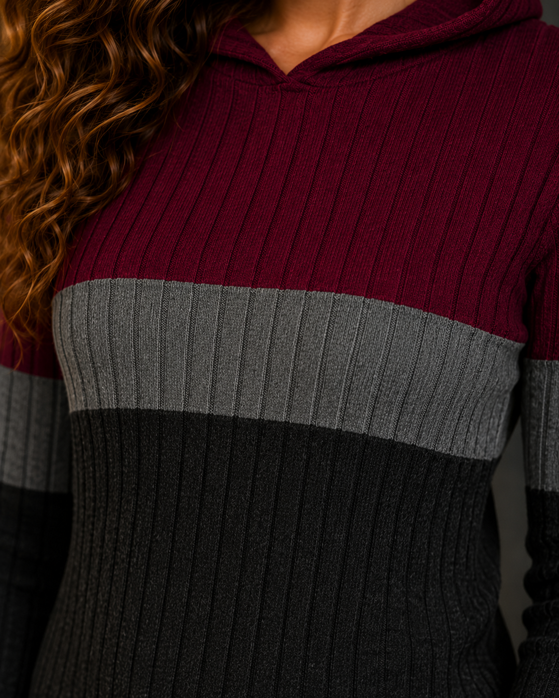 Women's Casual Color-block Hoodie
