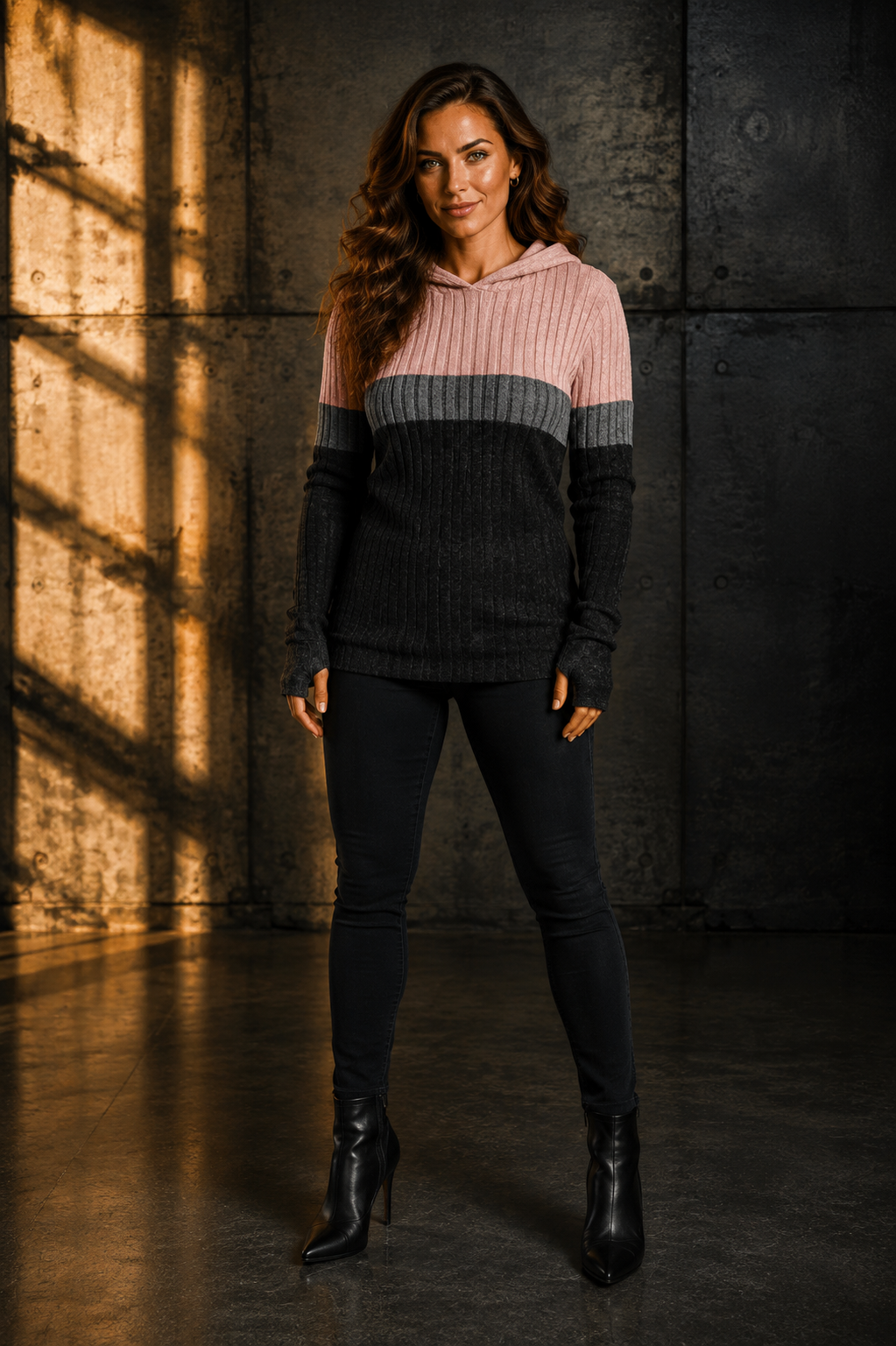 Women's Casual Color-block Hoodie