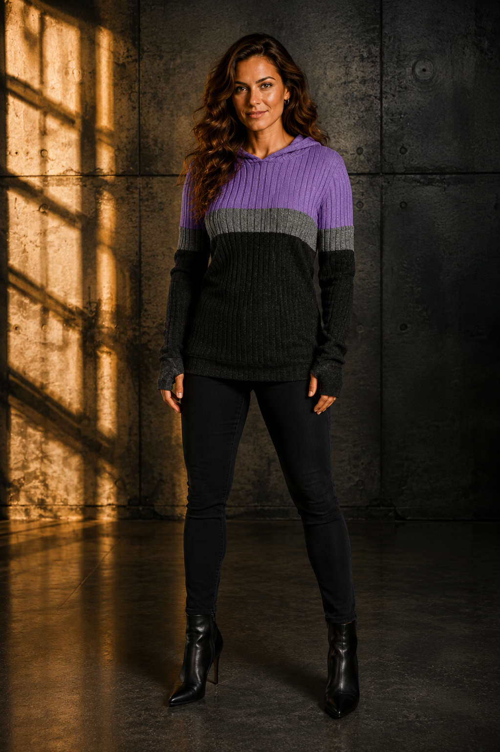 Women's Casual Color-block Hoodie