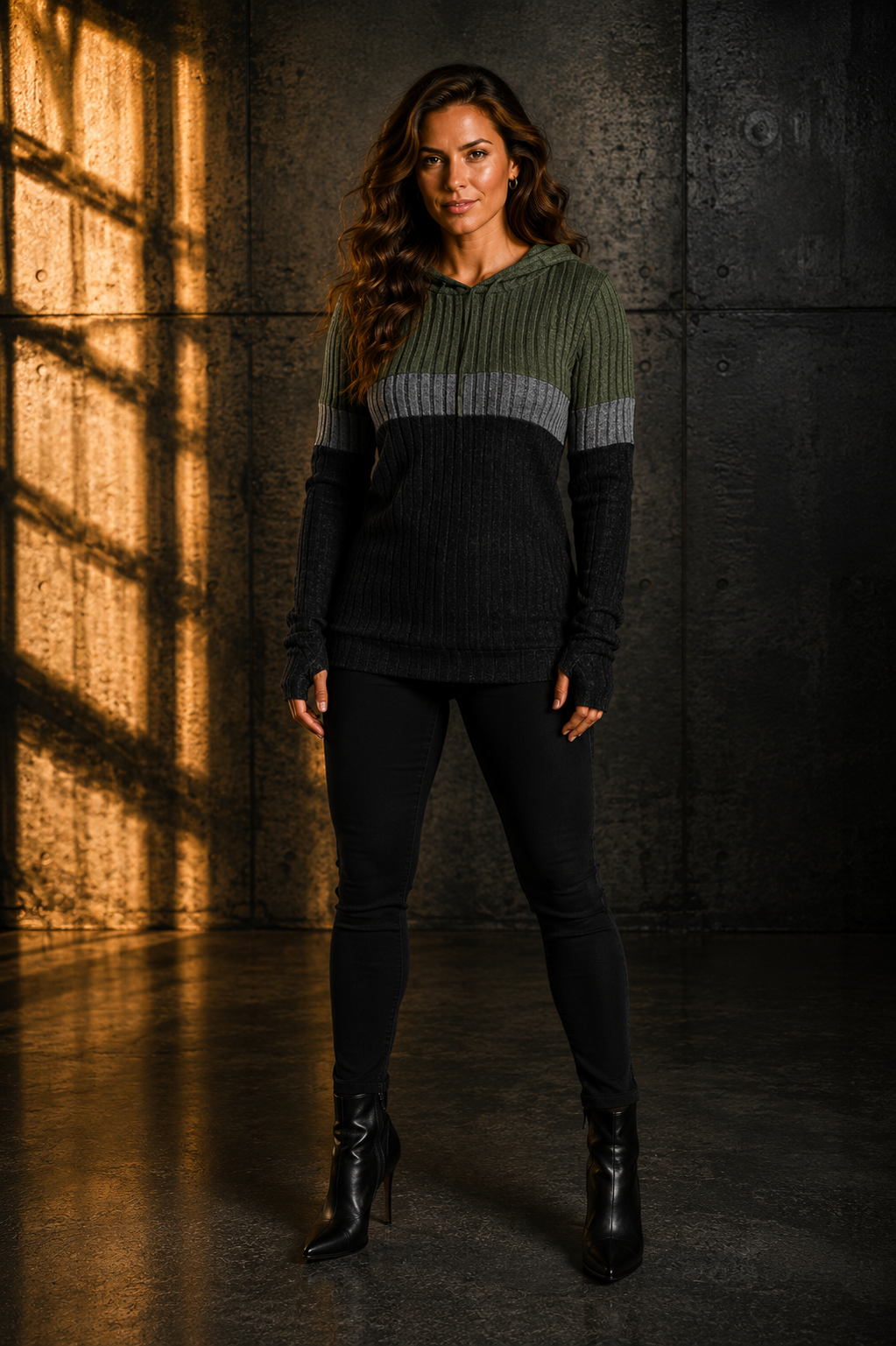 Women's Casual Color-block Hoodie