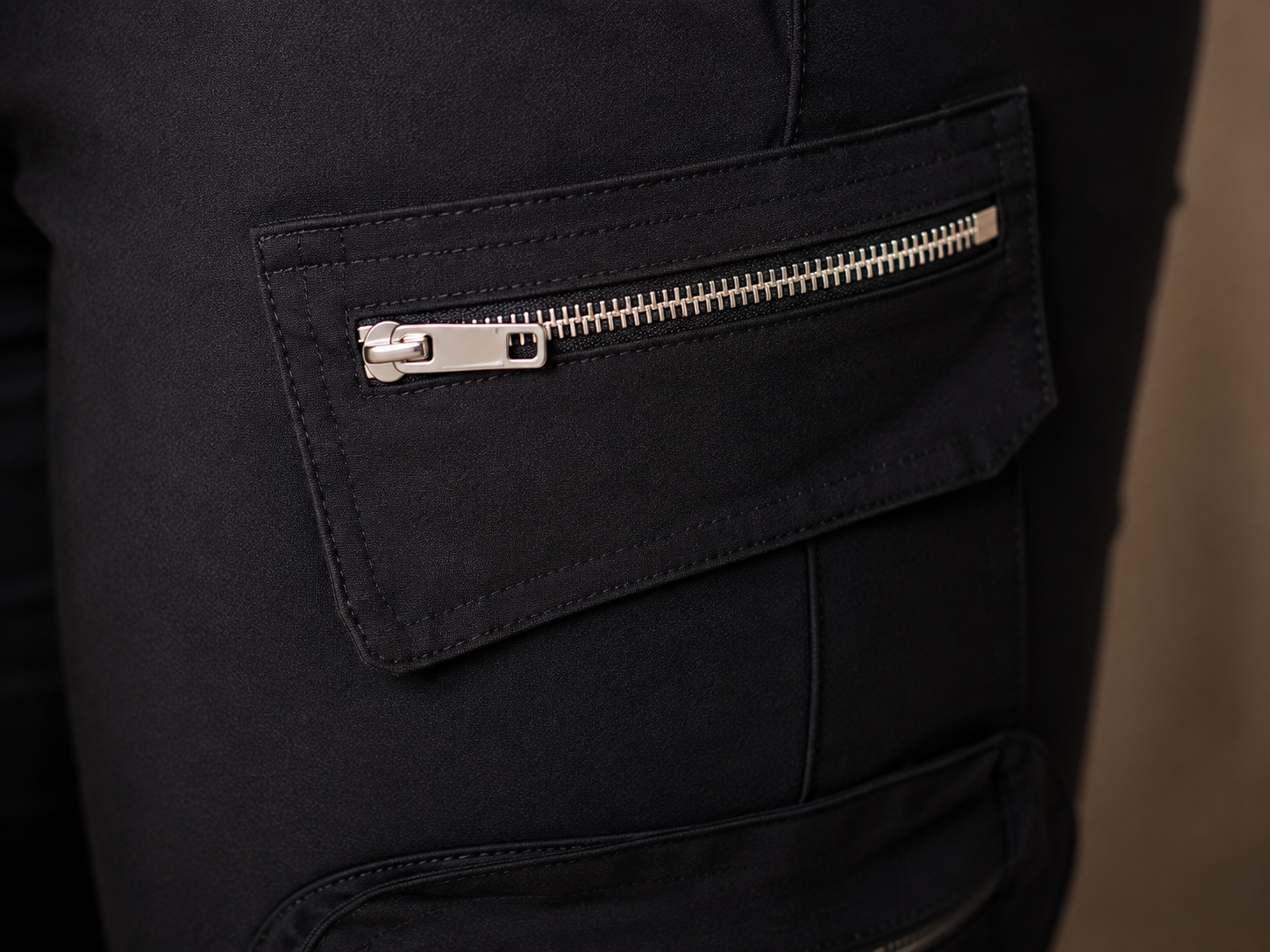 Zipper Pocket High Waisted Tooling Pants