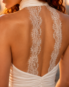 Solid-color Lace-trimmed Sleeveless Top