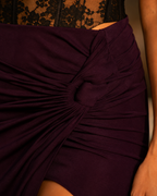 Solid-color Figure-hugging High-slit Maxi Skirt