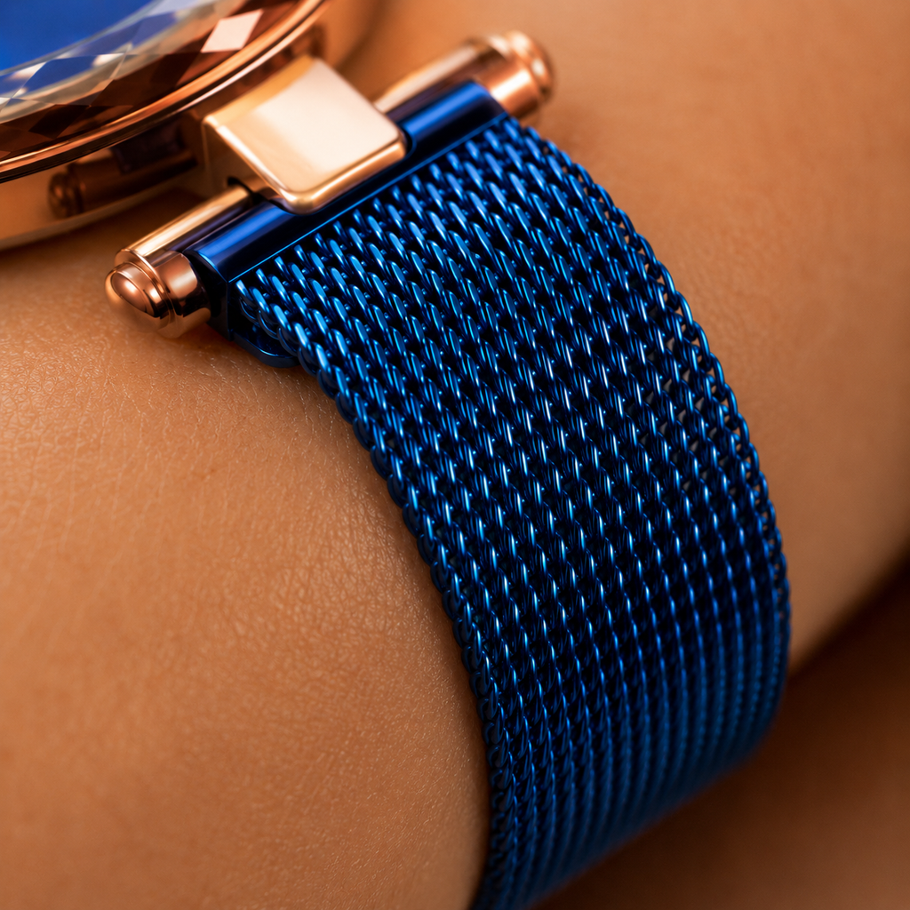Stylish Cut-Mirror Quartz Womens Watch
