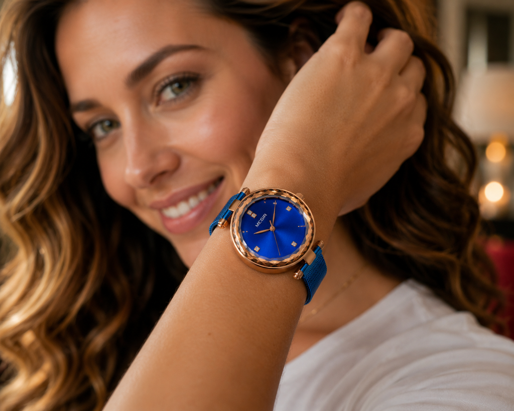 Stylish Cut-Mirror Quartz Womens Watch