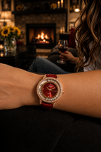 GEDI Double-Diamond Leather Belt Watch