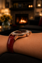 GEDI Double-Diamond Leather Belt Watch