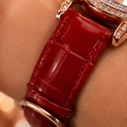 GEDI Double-Diamond Leather Belt Watch
