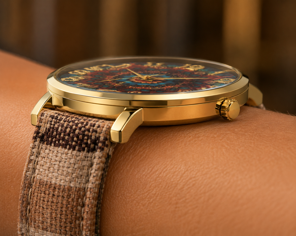 Round Floral Design Casual Quartz Watch