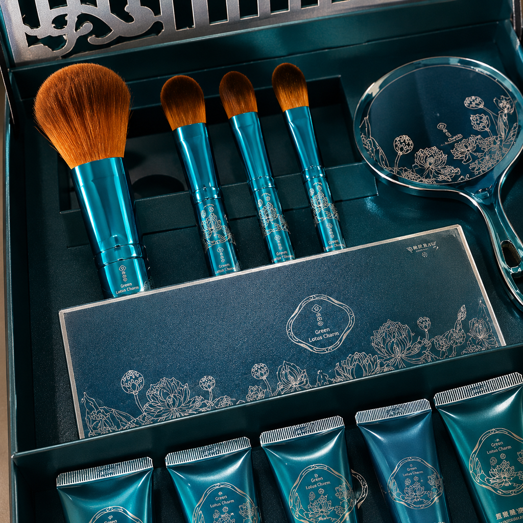 18-Piece Green Lotus Makeup Set