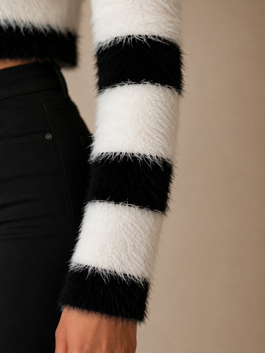 Women's Striped Turtleneck Sweater