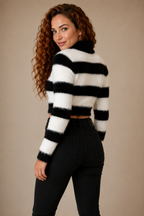 Women's Striped Turtleneck Sweater