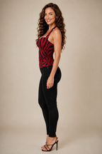 Retro Sexy Waist-Cinching Halter Top Set