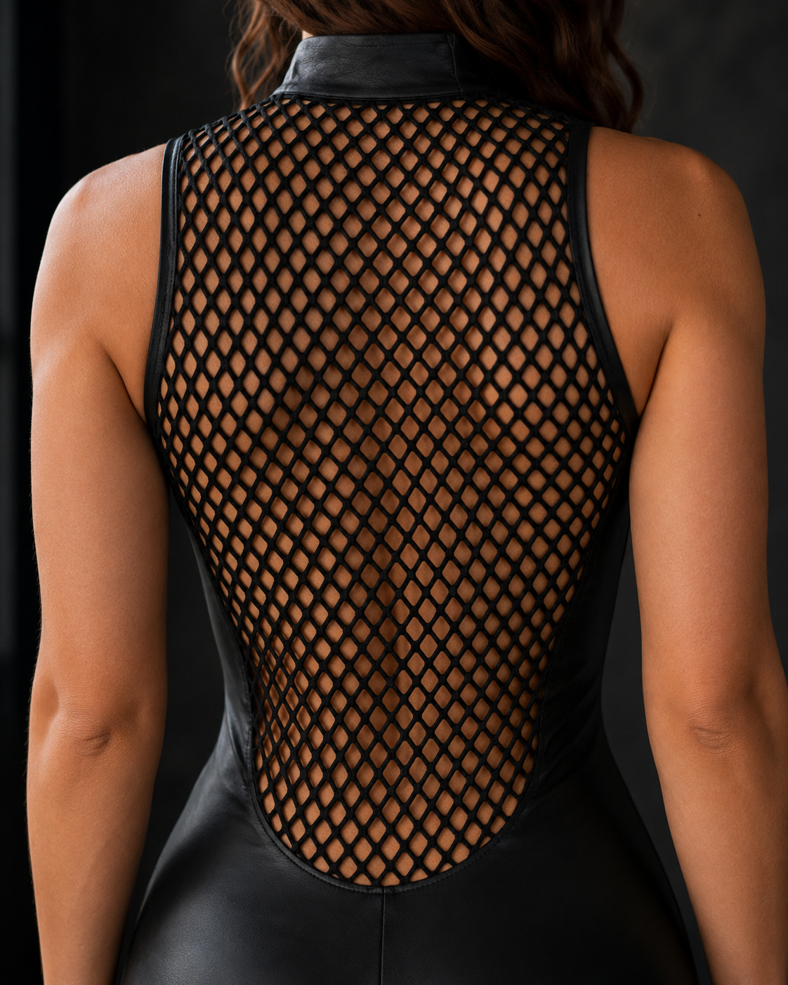 Women's Sexy Leather Jumpsuit