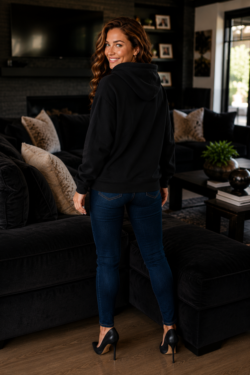 Women's First We Pray Drop-Shoulder Casual Sweater