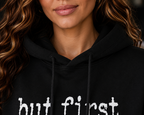 Women's First We Pray Drop-Shoulder Casual Sweater