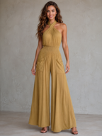 Women's Backless Wide-Leg Jumpsuit