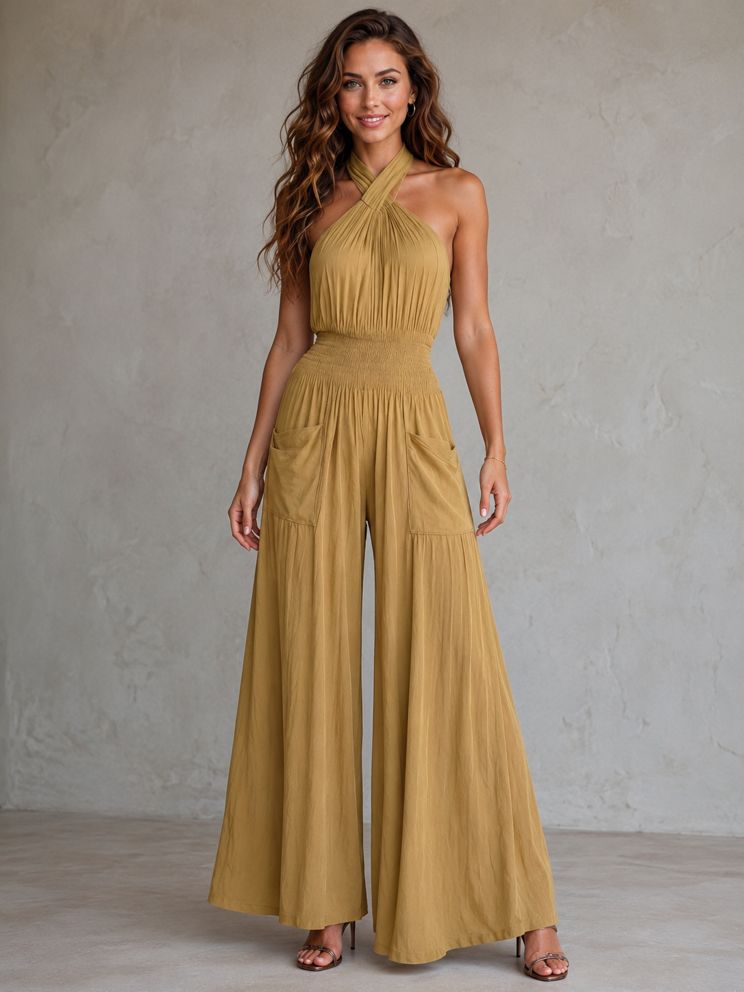Women's Backless Wide-Leg Jumpsuit