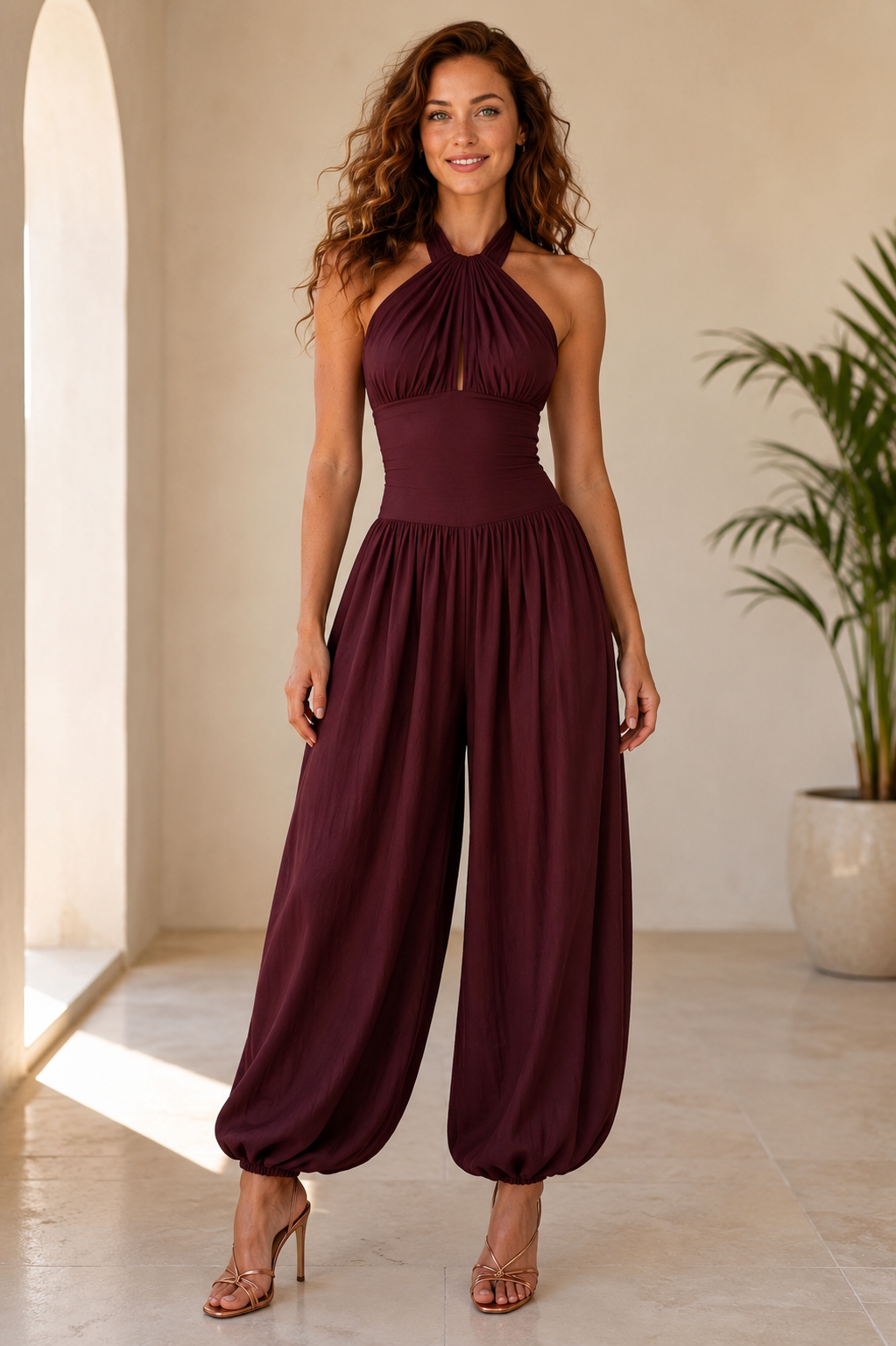 Bohemian-Style Backless Jumpsuit