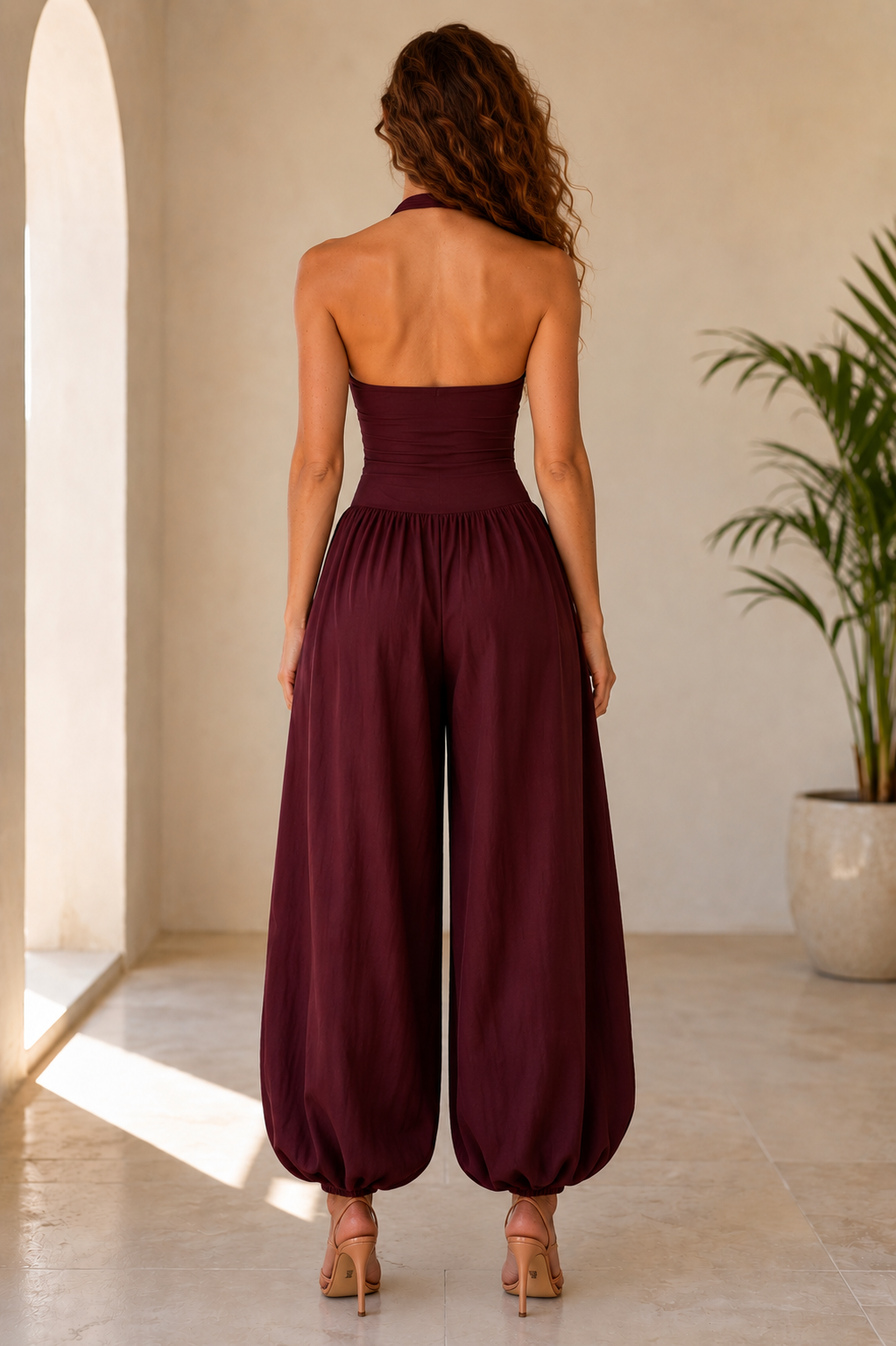 Bohemian-Style Backless Jumpsuit